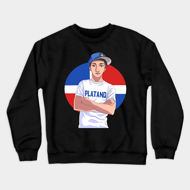 Dominicano Strong Platano Dominican Republic Pride Flag Crewneck Sweatshirt by Noseking